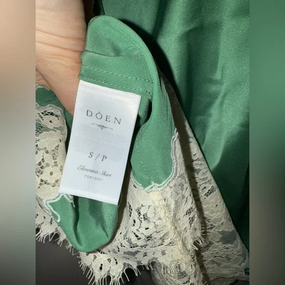 Doen Elowena Silk Skirt, S, Peridot - Picture 12 of 13